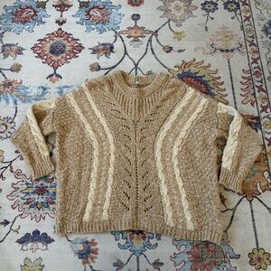 Ecoté Urban Outfitters Tan Chunky Knit Oversized Cozy Sweater Medium